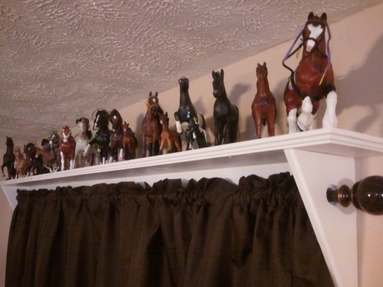 Curtain rod shelves