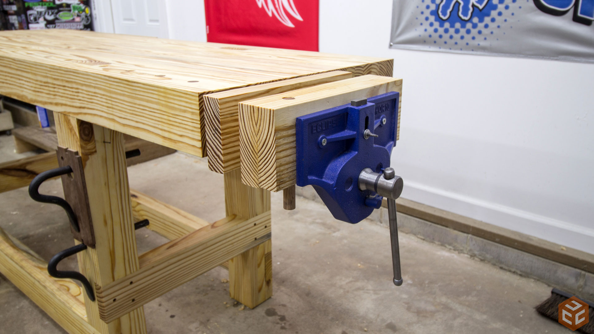 workbench and vise