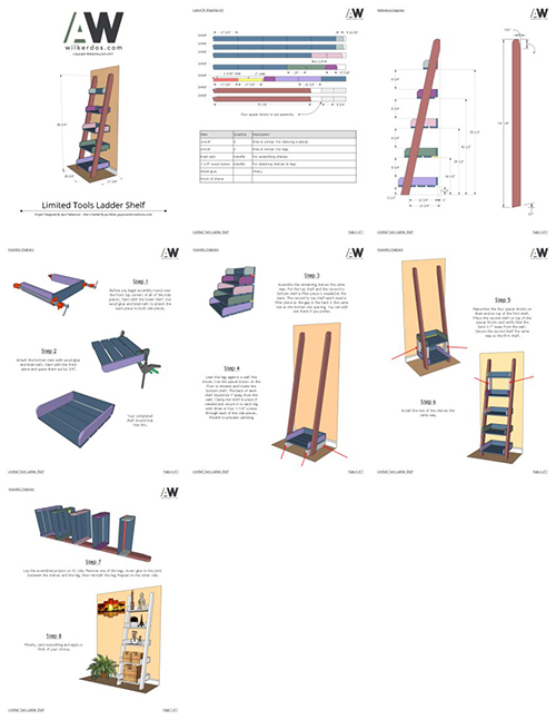 ladder shelf collage