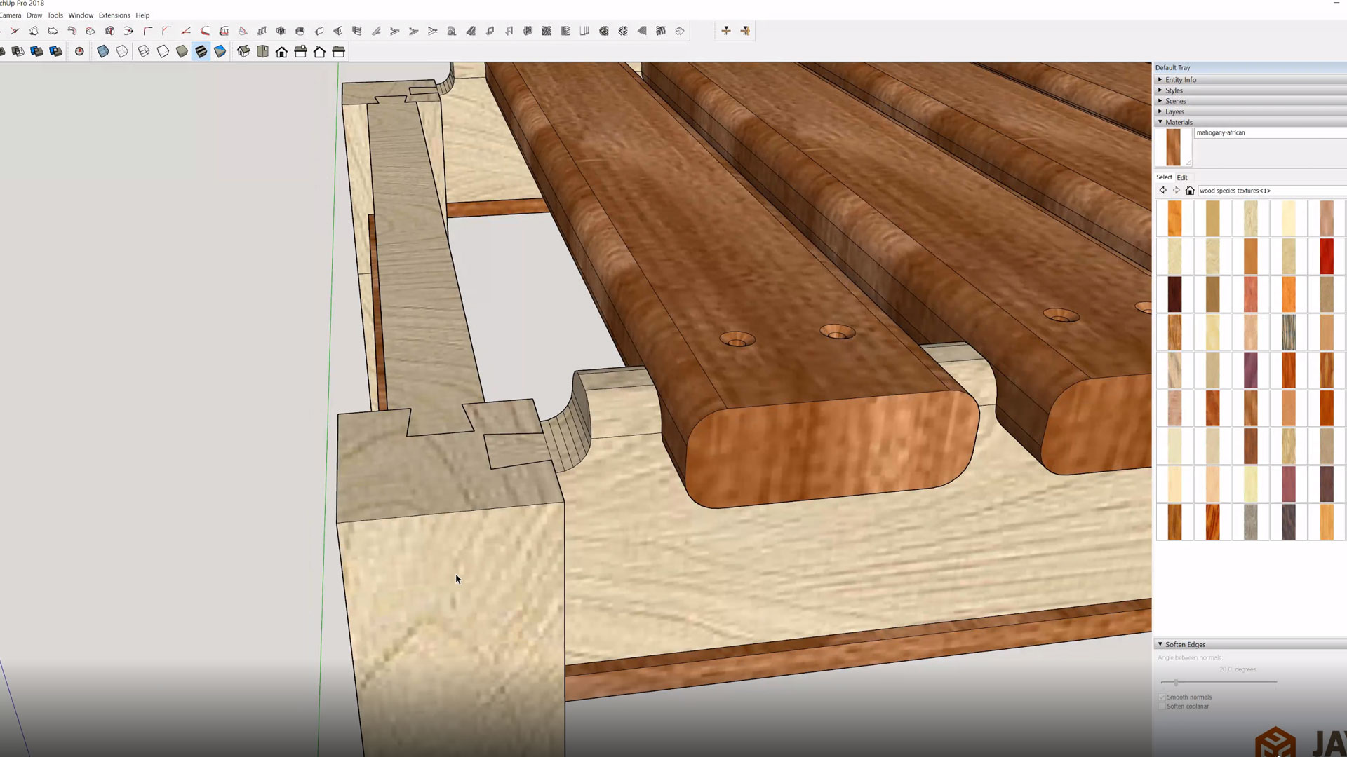 SketchUp: Sofa Table Bench