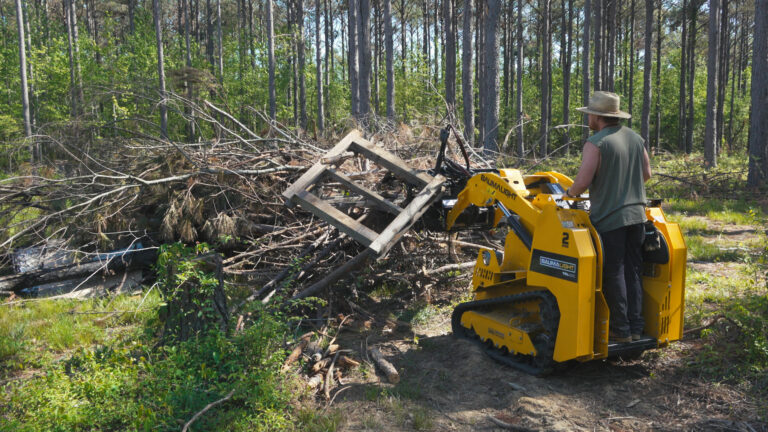 Day 727 – Beginning Storm Debris Cleanup | Baumalight Mini Skid with Grapple